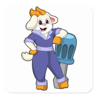 Goat as Mechanic with Screwdriver Square Sticker