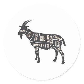 Goat Butcher Classic Round Sticker