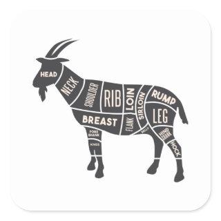 Goat Butcher Square Sticker