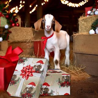 Goat Christmas Adorable Boer Baby in Antlers