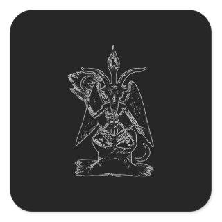 Goat Satan Black Magic Lucifer Occult Gift Square Sticker