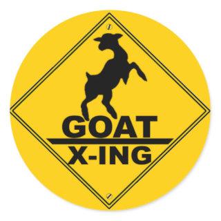 Goat X -ing / GOAT CROSSING WARNING SIGN Classic Round Sticker