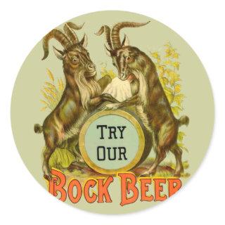 Goats Bock Beer Advertising Classic Round Sticker