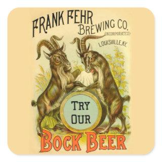 Goats Bock Beer Advertising Square Sticker