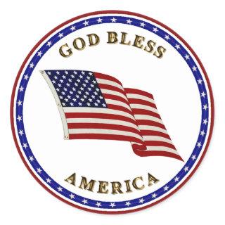 God Bless America Classic Round Sticker