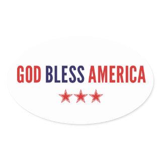 God Bless America Oval Sticker