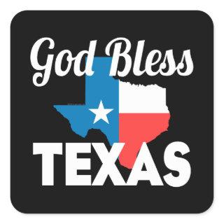 God Bless Texas Square Sticker
