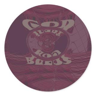 God Bless You Giraffes Art Print/Design Classic Round Sticker