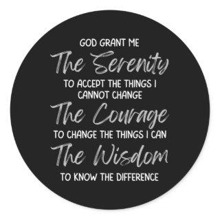 God Grant Me The Serenity Prayer Inspirational Spi Classic Round Sticker