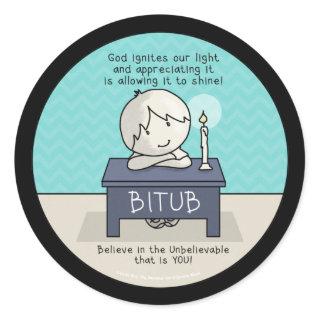 God Ignites Our Light Classic Round Sticker