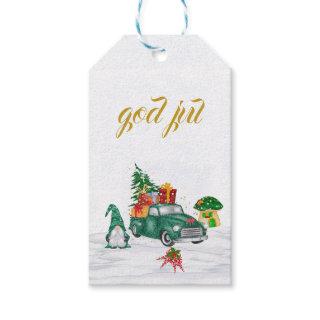 God Jul Swedish Gnomes  Gift Tags