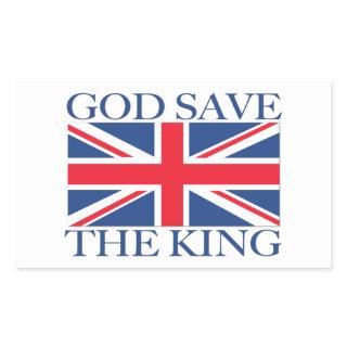 God Save the King with Union Jack Rectangular Sticker