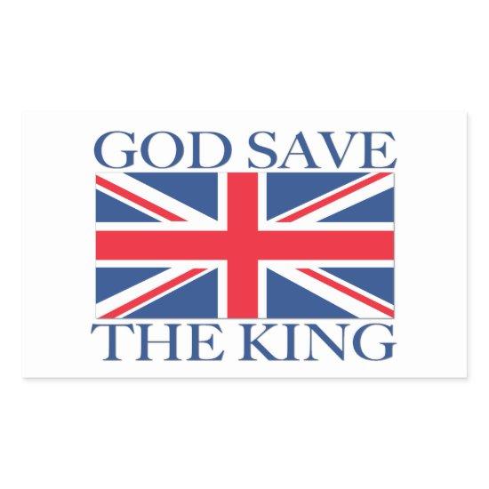 God Save the King with Union Jack Rectangular Sticker