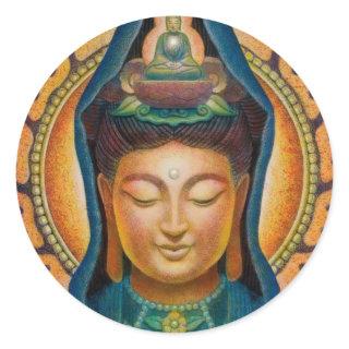 Goddess Kuan Yin's Flame Classic Round Sticker