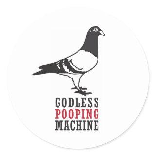 Godless Pooping Machine Classic Round Sticker