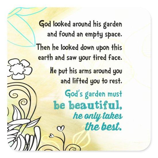 God's Garden Square Sticker