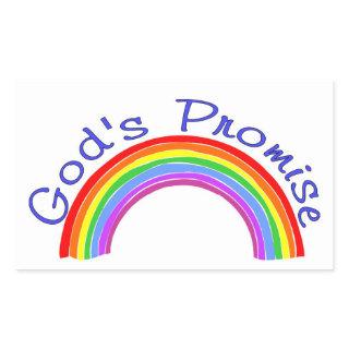 God's promise with rainbow Christian Rectangular Sticker