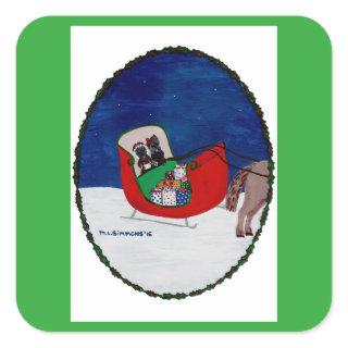 GOING HOME FOR CHRISTMAS SQUARE STICKER