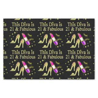 GOLD 21 AND FABULOUS BIRTHDAY DESIGN TISSUE PAPER