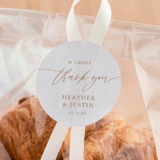 Gold A Sweet Thank You Wedding Favor Classic Round Sticker