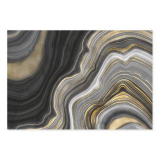 Gold And Black Agate Stone Marble Geode Modern Art  Sheets