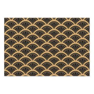 Gold and Black Art Deco Fan Flower Pattern    Sheets