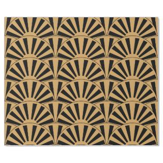 Gold and Black Art Deco Fan Flowers Motif