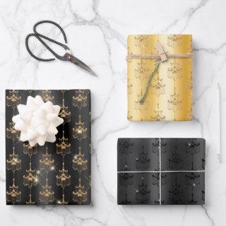 Gold and Black Bling Chandeliers Patterns  Sheets