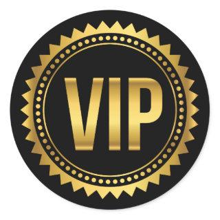 Gold and Black Round Spikes VIP Party Pass Classic Round Sticker