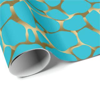 Gold And Blue Abstract Leopard Pattern
