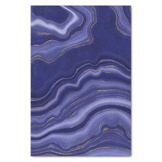 Gold And Blue Agate Stone Marble Geode Modern Art Tissue Paper