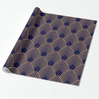 Gold and Blue Art Deco Pattern