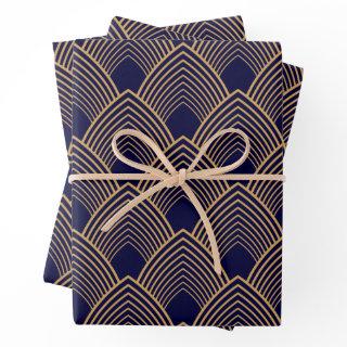 Gold and Blue Art Deco Pattern   Sheets