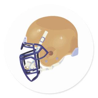 gold and blue football helmet vector graphic classic round sticker