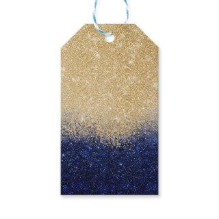 Gold and Blue Glitter Ombre Luxury Design Gift Tags