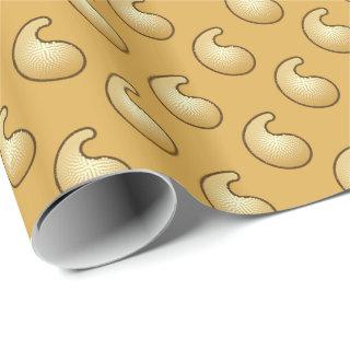Gold and caramel tan paisley