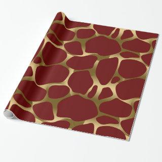 Gold And Dar-red Abstract Leopard Pattern
