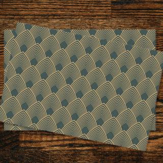 Gold and Emerald Green Art Deco Pattern   Tissue Paper