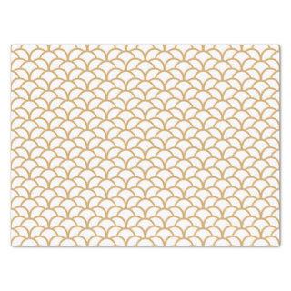 Gold and White Art Deco Fish Scale Pattern  Tissue Paper