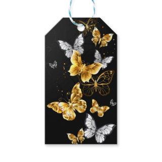Gold and white butterflies gift tags
