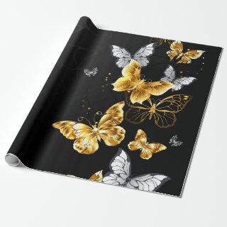 Gold and white butterflies