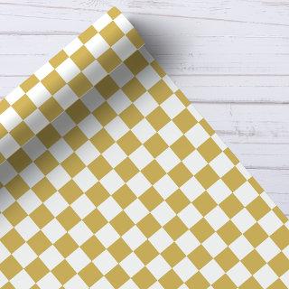 Gold and White Checkerboard Pattern