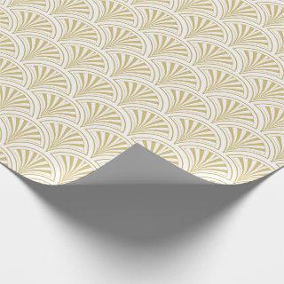 Gold and White Deco Fans Pattern