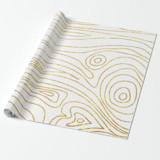 Gold and White Wooden Plank Pattern Chic Modern
