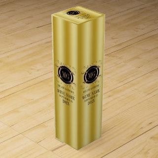 Gold background With Gold and Black Frame Wine Box
