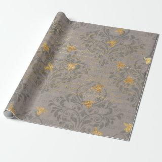 Gold Bee and Scroll