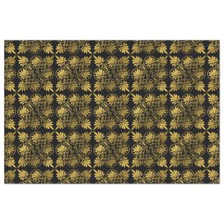 Gold Black Ancient Greek Meander Pattern Tissue Paper