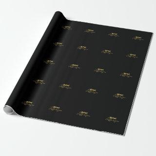 Gold black color elegant modern minimalist name