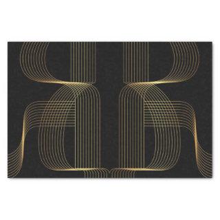 Gold, black, elegant, cool, unique trendy line art tissue paper