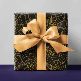 Gold Black Spider Webbing Spiderweb Halloween